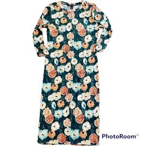Forever 21 Contemporary floral midi body con dress juniors size large L